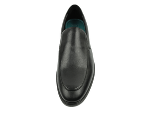 Mocassins en cuir noir pour hommes, à enfiler, pour le bureau et la carrière, avec semelle extérieure en caoutchouc amorti, semelle intermédiaire en EVA, gravés, antidérapants, toutes saisons - Product Image 3