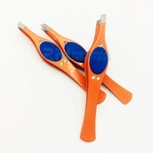 RMI New Trending Product Customized Orange Powder Coated Color New Eyebrow Tweezers - Product Image 5