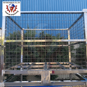 Palette en fil métallique empilable industrielle conçue pour les centres de distribution offrant un stockage flexible et un accès facile - Product Image 4