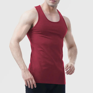 Camiseta sin Mangas de Punto con Cuello Redondo, Color Rojo Sólido, Estilo Casual para Hombre, Harry Johnson Production - Product Image 4