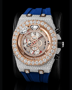 Reloj de Lujo para Hombre con Esfera Roja y Diamantes Moissanite, Completamente Cubierto de Diamantes, en Oro Rosa, Plata y Acero Inoxidable, Estilo Hip Hop - Product Image 1