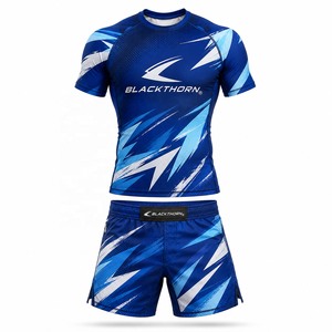 Ensemble de combat MMA pour hommes : Rashguard et short personnalisés en Spandex/Polyester extensible et à séchage rapide pour Jiu Jitsu et Grappling - Product Image 6
