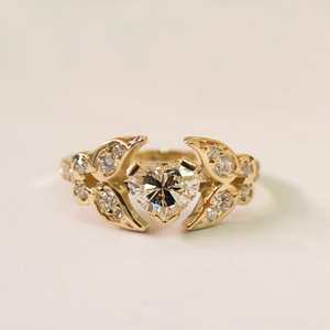 Bague papillon en diamant taille cœur de 1,01 carat cultivé en laboratoire pour femme, or massif 14 carats, cadeau romantique unique et surprise pour elle - Product Image 1