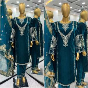 Ensemble de vêtements de fête pour femmes de créateur avec dupatta et bas entièrement cousu - Product Image 5