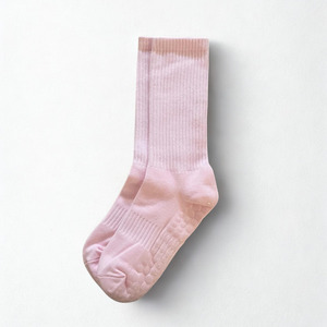 Custom Logo Crew <b>Socks</b> Solid Color 100% Cotton Breathable <b>Knitted</b> for Adults Casual Daily Wear Spring Season - Product Image 1