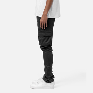Men High Stretch Skinny Cargo Pants Multi Pocket Solid Color Casual Work Outdoor <b>Jogger</b> Trousers <b>Slim</b> Fit OEM Service - Product Image 4