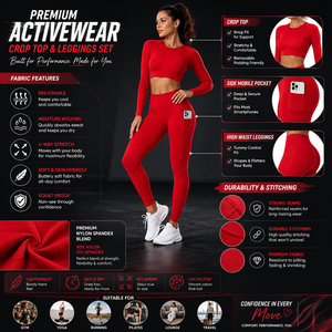 Conjunto de Yoga sin Costuras Personalizado para Mujer, Top Corto de Manga Larga, Leggings de Cintura Alta con Elasticidad en Cuatro Direcciones, Ropa Deportiva para Gimnasio, Fabricante - Product Image 6