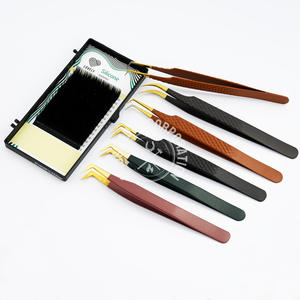 Pince à cils à pointe en fibre, pince à volume russe, outil classique pour cils courbés, pince à pointe dorée à 90 degrés, pince pour cils volume X - Product Image 5