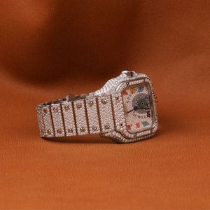 Reloj de Diamantes Lea Ridgily, Caja Cuadrada, Analógico de Cuarzo, para Hombre, de Lujo, con Correa de Plata, Cristal de Zafiro, 28mm, ETA - Product Image 2