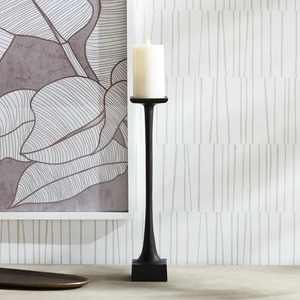 Support de bougie noir avec base carrée et tige haute pour la décoration de la maison - Product Image 3
