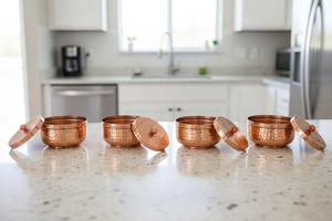 Traditional Copper Storage <b>Jar</b> Copper Kitchen Canister Handmade Food Container <b>Spice</b> Storage Pantry Organizer Container - Product Image 6