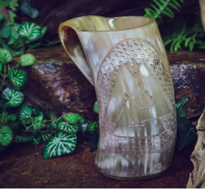 Mug à café et bière artisanal en corne de bœuf naturelle, poli, style Viking, écologique, à thème animalier, option logo personnalisé pour Halloween - Product Image 4