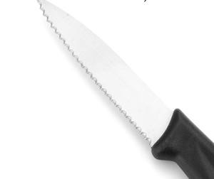 Cuchillo de Cocina de Grado Industrial con Bordes Afilados, de Acero Inoxidable, para Cortar y Rebanar, con Funda de Cuero y Madera, Personalizable - Product Image 4