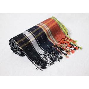 ผ้าเช็ดตัวชายหาดแบบตุรกี Peshtemal Hammam Fouta Kikoy ผ้าซารองลายทาง ผ้าฝ้ายทันสมัย - Product Image 2