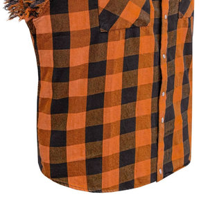 Camisa sin mangas de franela y algodón negra y naranja para hombre, ideal para ciclismo de verano, camisa casual sin mangas para rendimiento muscular. - Product Image 6