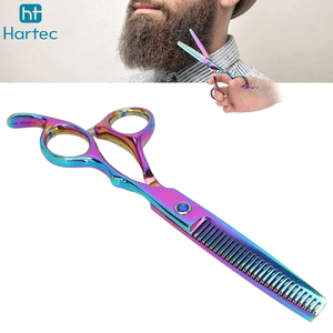 Ciseaux à effiler les cheveux multicolores avec poignée antidérapante, 6,0 pouces, ciseaux de barbier en acier inoxydable haute dureté, outils pour cheveux - Product Image 5