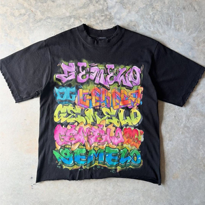 Camisetas de Hombre con Cuello Redondo, Estilo Urbano, Corte Cuadrado, 100% Algodón, Secado Rápido, Estampadas, Nueva Colección de Alta Calidad - Product Image 5