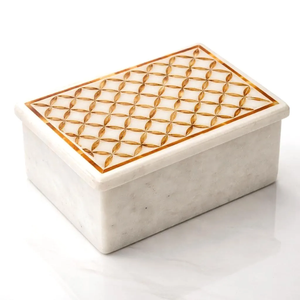 Caja de joyería de mármol con tapa de diseño antiguo para la sala de estar de un hogar de lujo a un precio aceptable. - Product Image 1