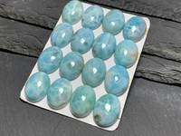 Lot de cabochons en larimar naturel, pierre précieuse larimar 15x20 mm, lot de cabochons en larimar bleu, pierre pour la fabrication de bijoux