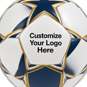 Balón de Fútbol Personalizable con Patrón Blanco, Azul Marino y Dorado, Balón de Entrenamiento Resistente de 0.5 kg, Inflado y Empacado - Product Image 5