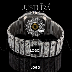 Best Quality Mossinate Stainless Steel <b>Watch</b> with <b>Diamonds</b> White and Silver Luxury Timepiece for Fashion Forward Individuals - Product Image 4