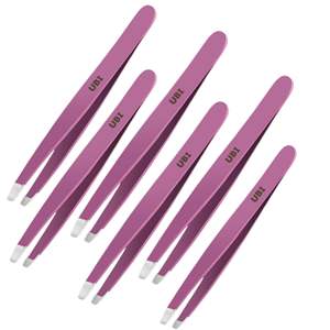 9 pinces à épiler de précision incurvées et pointues en acier inoxydable pour sourcils, poils incarnés et points noirs - Aiguille tranchante écologique - Product Image 1