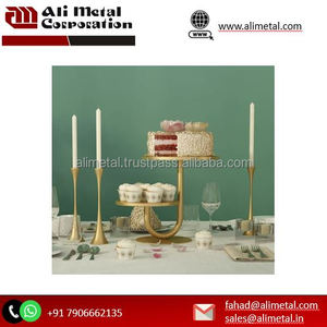 Soporte de pastel de oro de 2 niveles de metal de alta calidad, exhibición decorativa de postres para bodas y fiestas y personalización completa. - Product Image 3