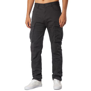 Pantalones Cargo Oscuros Ligeros y Modernos para Hombre, Corte Ajustado, Cómodos, Casuales, Antipilling, Cierre de Cremallera, Tela Elástica de Algodón y Spandex - Product Image 1