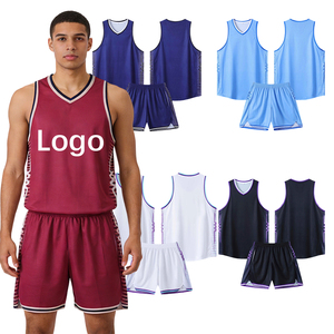 Custom Men Basketball Uniform Set <b>Polyester</b> Quick Dry Breathable Jersey Shorts Heat Transfer Print OEM Bulk Wholesale - Product Image 1