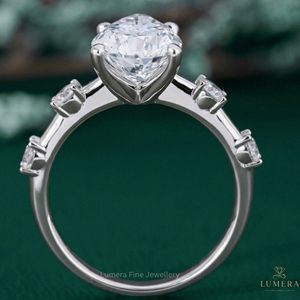 Anillo de Compromiso con Diamante Cultivado en Laboratorio de Corte Pera Redondo de 3.7 Quilates, Oro Amarillo o Blanco Sólido de 9k, 10k, 14k, 18k, Anillo de Boda Nupcial - Product Image 2