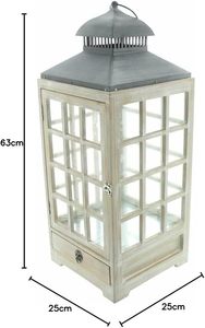 Vintage Eco-Friendly Wooden <b>Lantern</b> <b>Candle</b> <b>Holder</b> with Storage Drawer Rustic Farmhouse Christmas Home Decoration - Product Image 5