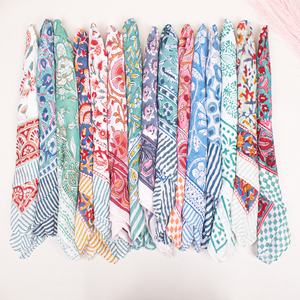 Ethnic Fashion Skin Friendly Cotton Square Scarf Neckerchief Multi Use Artisan <b>Head</b>-<b>Wraps</b> Natural Dye Colorful Bandanas Four - Product Image 2