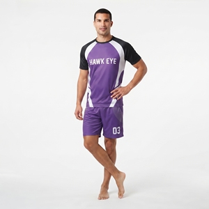 เสื้อฟุตบอลคอกลมแขนสั้นผู้ชายแบบปรับแต่งได้ โพลีเอสเตอร์ พิมพ์ลายแบบซับลิเมชั่น ออกแบบลายทีมเองได้ - Product Image 3