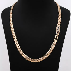 Cadena Cubana de Alta Calidad con Diamantes Simulados, Estilo Hip Hop, Oro Blanco Sólido de 14K, 8MM, Cadena de Lujo - Product Image 6