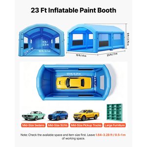 <b>Inflatable</b> Paint Booth 23x13x9 Ft Portable Spray Booth with 480W+750W Blowers and <b>Large</b> Filter Cotton Arched Roof Design - Product Image 2