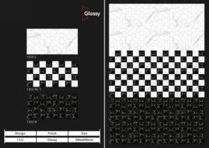 กระเบื้องบุผนังเซรามิกแบบมันเงา ขนาด 30x60 ซม. (300x600 มม., 12x24 นิ้ว) คุณภาพพรีเมียม สำหรับตกแต่งผนังภายในห้องน้ำและห้องครัวสไตล์โมเดิร์น - Product Image 2