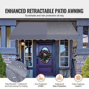 Tenda da Sole Retrattile per Patio Sunsetter 98 x 47 Pollici con Manovella Manuale, Tettoia Parasole per Esterni - Product Image 2