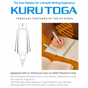 Lápiz Mecánico Uni Kuru Toga KS Modelo M3-KS 0.5mm con Rotación Automática de Mina, Cuerpo Metálico, Papelería Japonesa - Product Image 3