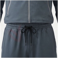 Ensemble de survêtement gris pour homme, manches longues, col montant, fermeture éclair sur le devant, couleur unie, respirant, coupe décontractée, vêtements d'automne
