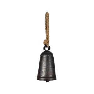 Campana de Metal Rústica Hecha a Mano, Forma Redonda, Adorno Decorativo Colgante, Decoración para Árbol de Navidad - Product Image 4