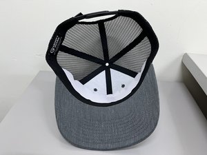 Produced in Vietnam, Adjustable Leather <b>Patch</b> Structured 6 Panel Adult <b>Cool</b> Mesh Trucker Hat, Vintage Classic Minimalist Wear - Product Image 2