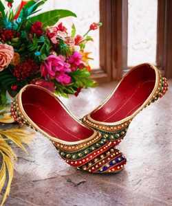 Stylish Fancy Punjabi <b>Khussa</b> Jutti Ladies Solid Color Multi <b>Khussa</b> Jutti Wholesale Light Weight Women's Shoes - Product Image 5