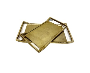 Plateau en métal décoratif de table moderne de forme unique de conception pour servir la maison et le restaurant d'hôtel de nourriture - Product Image 1