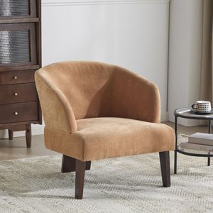 Sillón Moderno de Estilo Mid-Century para Sala de Estar, Dormitorio y Oficina, Respaldo Redondo, Patas de Madera, Sillón Suave - Product Image 2