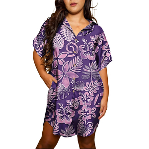 Robe Puletasi tribale polynésienne et samoane, style tropical, respirante, coupe ample, pour occasions formelles, inspirée des îles d'Asie-Pacifique, personnalisable pour l'extérieur - Product Image 3