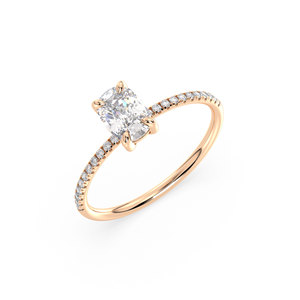 Anillo de compromiso REYES con diamante cultivado en laboratorio HPHT CVD, certificado por IGI, en oro sólido de 14K, joyería de lujo para mujer, ideal para regalo. - Product Image 1