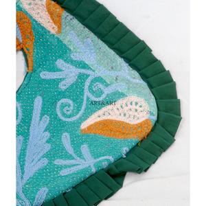 Sac messager Kantha classique et tendance de luxe, fait main, couleurs mélangées, fermeture magnétique, motif paysage à volants, léger et pliable - Product Image 5