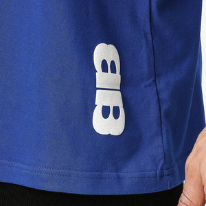 Handsome Look Men's Royal Blue Short Sleeve O-Neck <b>T</b>-<b>Shirt</b> With White Letter Print Casual Regular Fit Cotton Puff Printing <b>Shirt</b> - Product Image 6