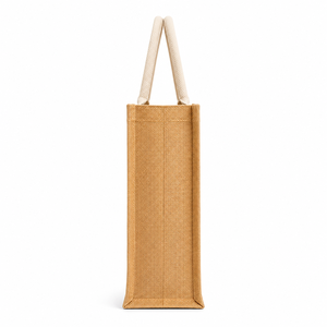 กระเป๋าช้อปปิ้งผ้ากระสอบขนาดใหญ่ หูหิ้วเชือก สีธรรมชาติ - Product Image 3