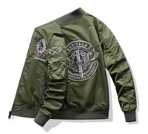 Herens bomberjack, lichtgewicht, met rits, casual streetwear, winddicht, varsity jack, op maat gemaakte groothandel, piloten/aviator jack - Product Image 4